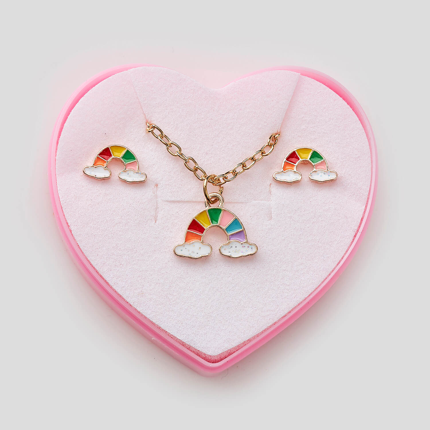 Sequoia Παιδικό Υποαλλεργικό Χάλκινο Set Σκουλαρίκι-Κολιέ Rainbow