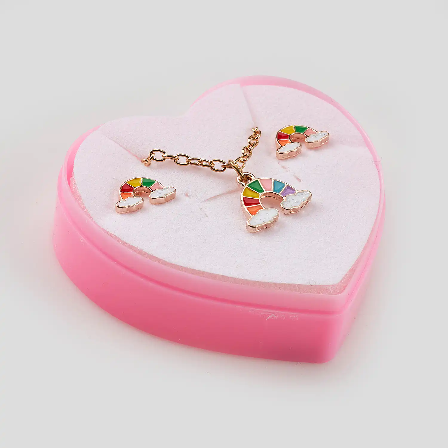 Sequoia Παιδικό Υποαλλεργικό Χάλκινο Set Σκουλαρίκι-Κολιέ Rainbow