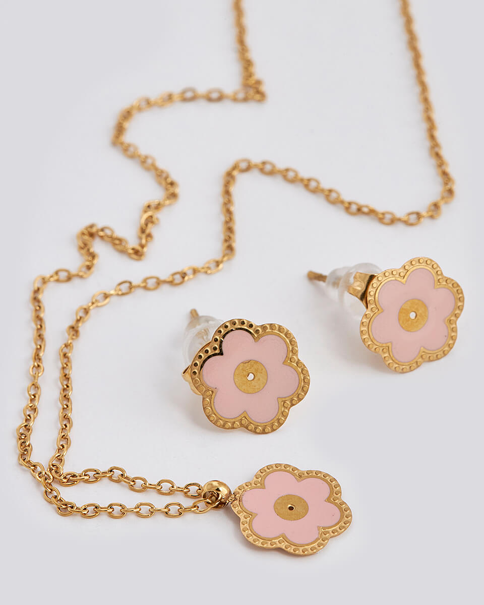 SEQUOIA ΑΤΣΑΛΙΝΟ ΠΑΙΔΙΚΟ ΣΕΤ ΣΚΟΥΛΑΡΙΚΙΑ / ΚΟΛΙΕ / ΚΟΛΙΕ  ΡΟΖ ΛΟΥΛΟΥΔΙΑ