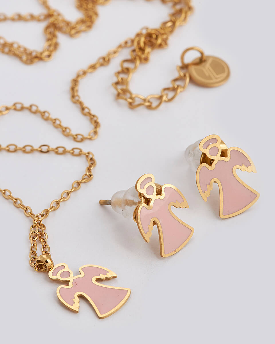 SEQUOIA ΑΤΣΑΛΙΝΟ ΠΑΙΔΙΚΟ ΣΕΤ ΣΚΟΥΛΑΡΙΚΙΑ / ΚΟΛΙΕ / ΚΟΛΙΕ ΡΟΖ ΑΓΓΕΛΑΚΙΑ