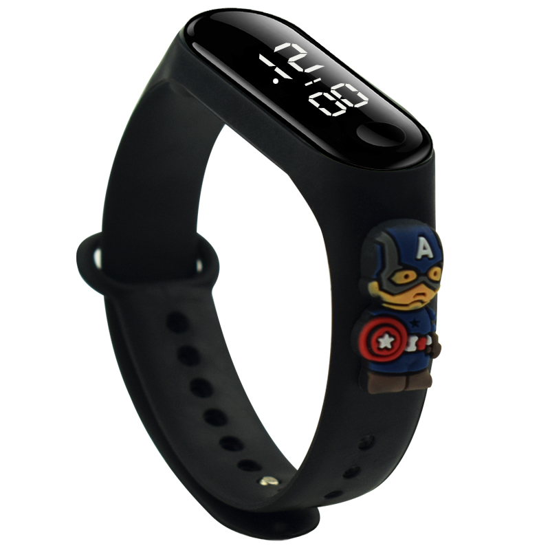 Παιδικό Αδιάβροχο Ρολόι με οθόνη Led και 3D χαρακτήρες  AG-029 μαύρο