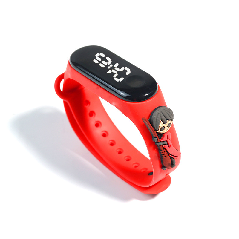 Παιδικό Αδιάβροχο Ρολόι με οθόνη Led και 3D χαρακτήρες AG-032 κόκκινο