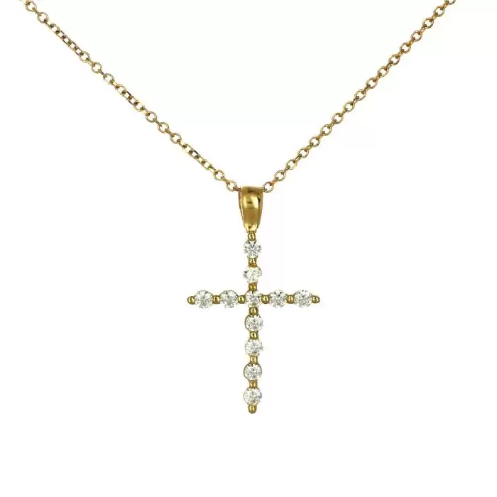 Sequoia Σταυρός Silver 925 με πέτρες SXY001781 Χρυσό