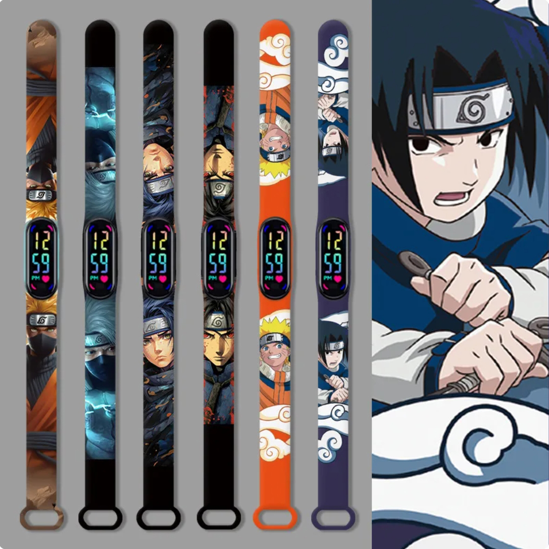 Παιδικό Αδιάβροχο Ρολόι Naruto με οθόνη Led AG-049 Κόκκινο