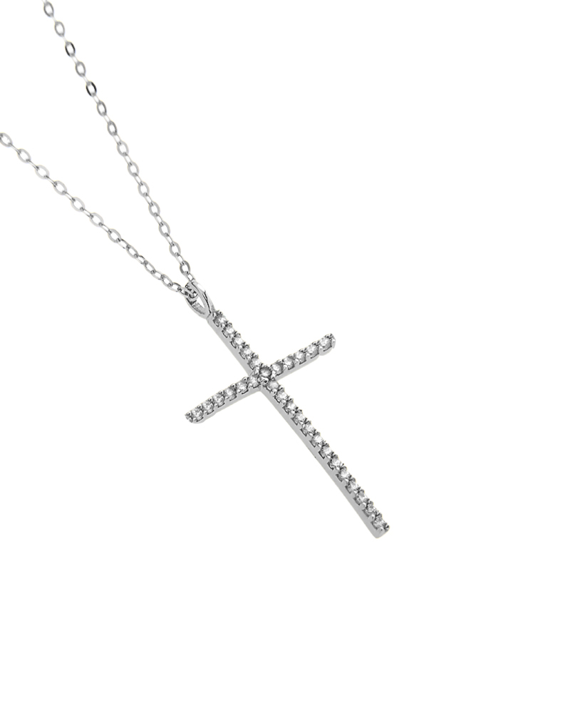 Sequoia Σταυρός Silver 925 με πέτρες SXY00174 Ασημί