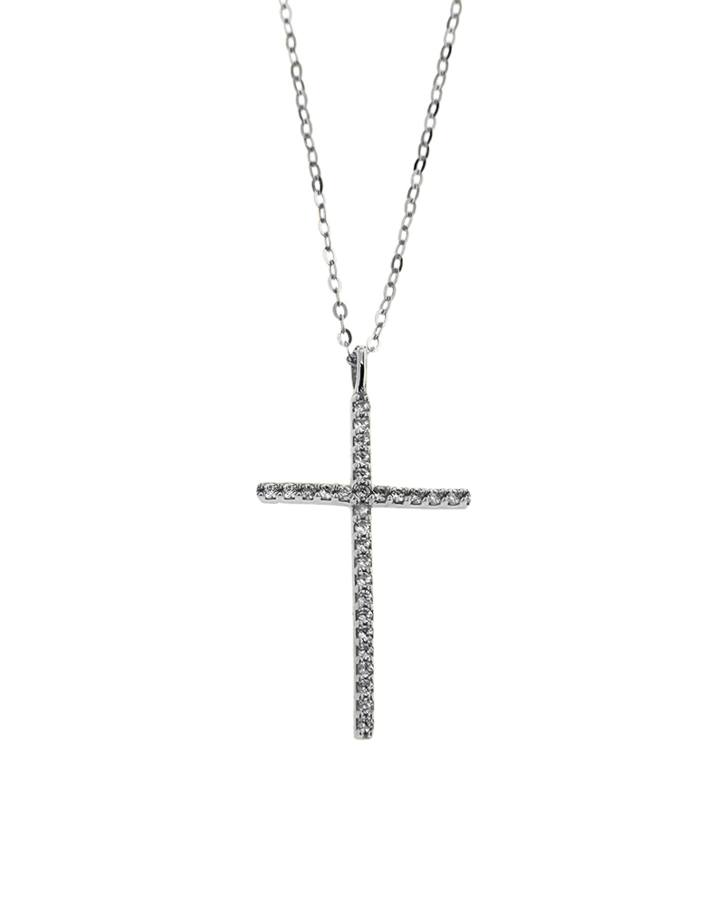 Sequoia Σταυρός Silver 925 με πέτρες SXY00174 Ασημί