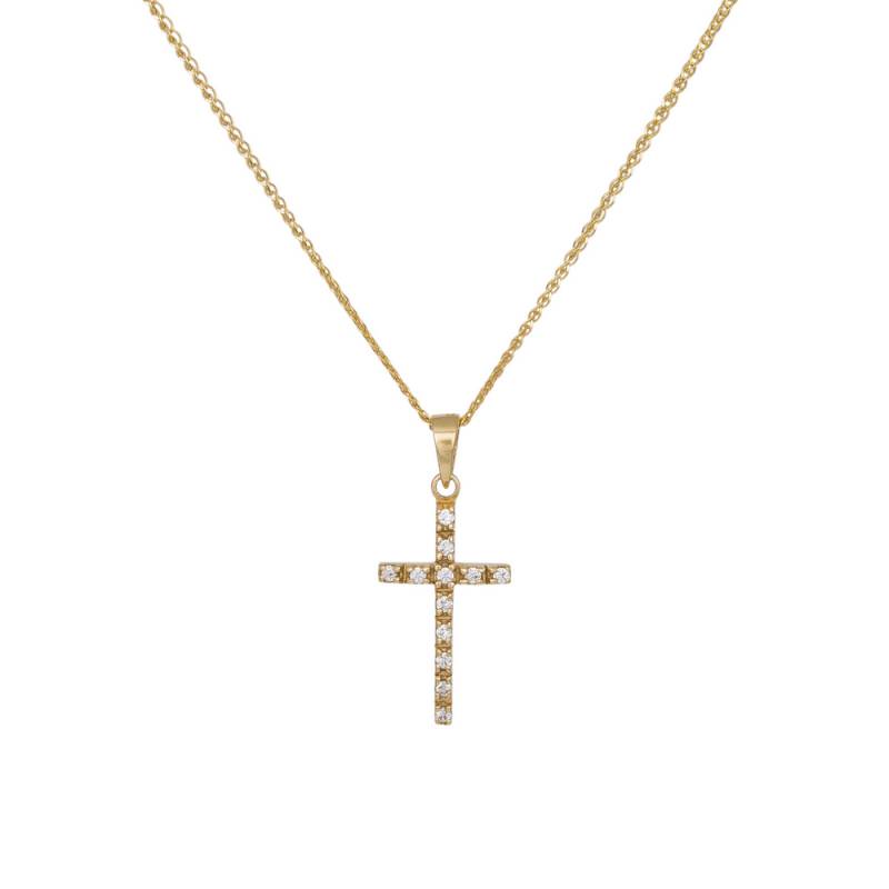 Sequoia Σταυρός Silver 925 με πέτρες SXY001783 Χρυσό