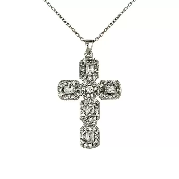 Sequoia Σταυρός Silver 925 με πέτρες SXY 001799-1 Ασημί