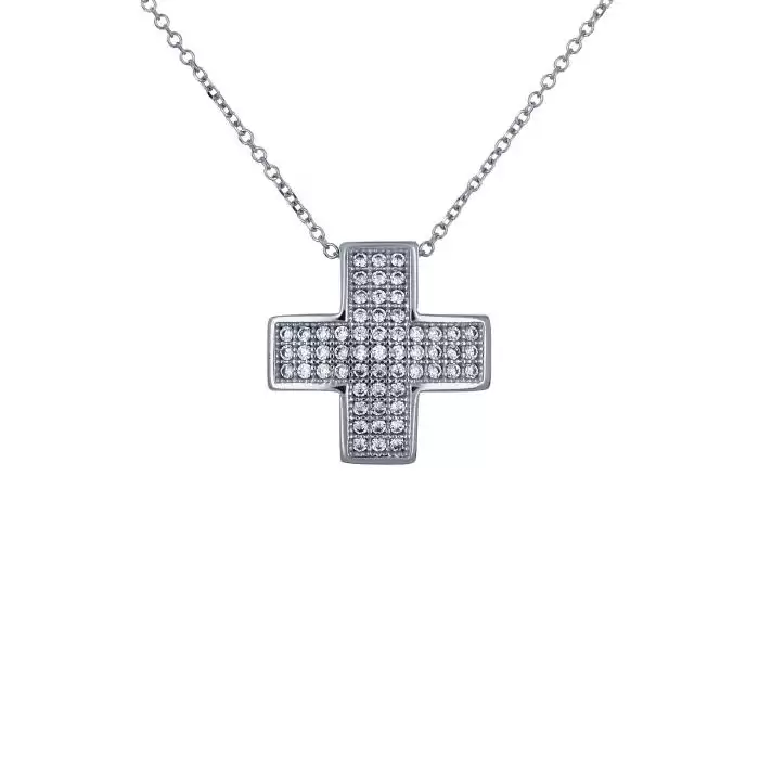 Sequoia Σταυρός Silver 925 με πέτρες SXY001835 Ασημί