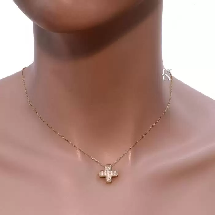 Sequoia Σταυρός Silver 925 με πέτρες SXY001835 Χρυσό