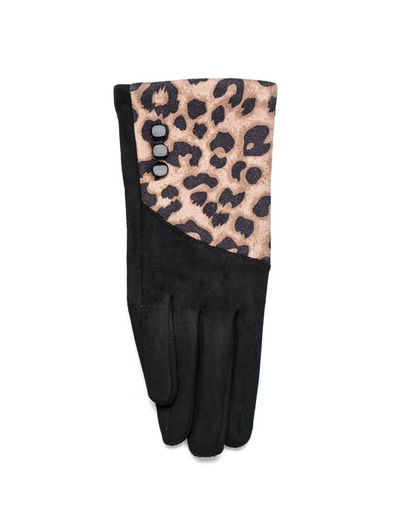 Sequoia Γυναικεία Γάντια Λεοπάρ 02-1005 Μαύρο