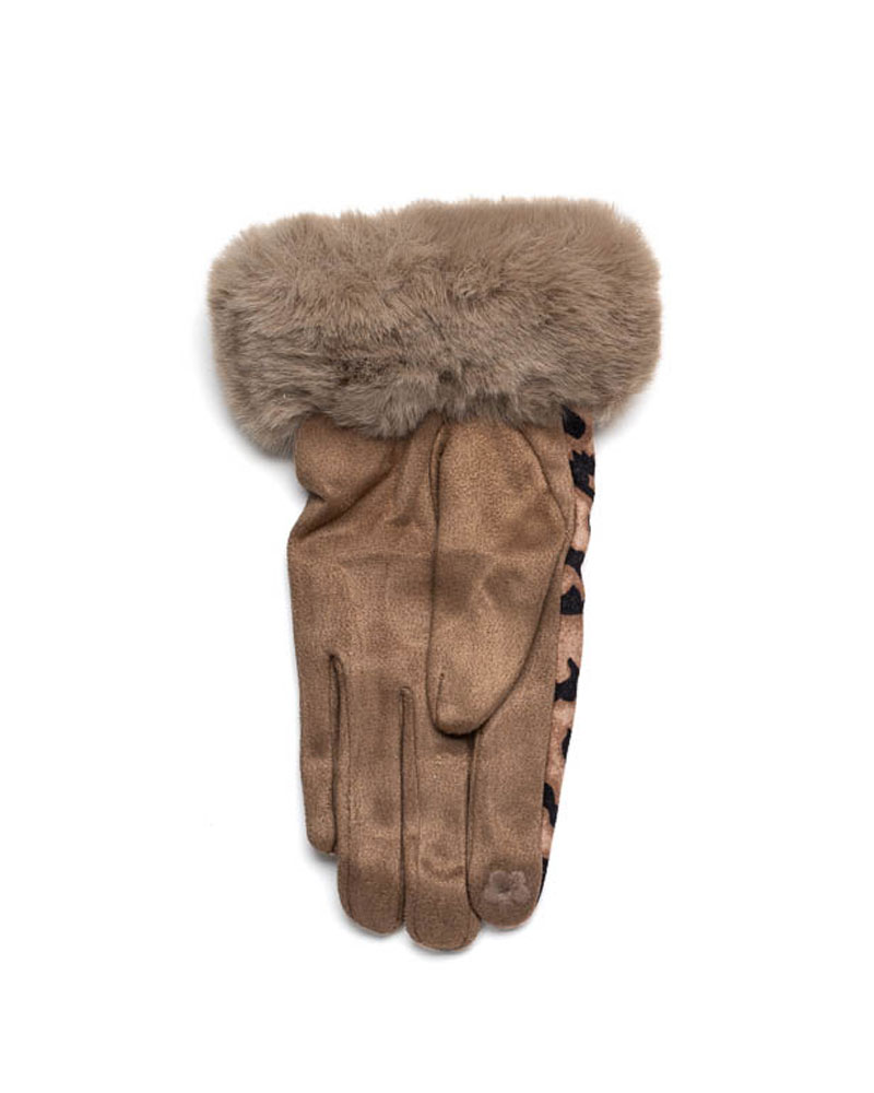 Sequoia Γυναικεία Γάντια με Λεοπάρ 02-1002 Πούρου