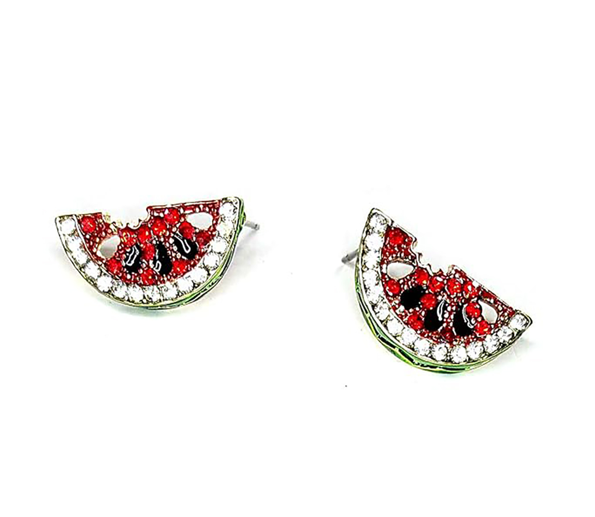 Sequoia Γυναικεία Υποαλεργικά σκουλαρίκια σε σχήμα Καρπούζι Καρπούζι με Σμάλτο και Ζιρκόν ER-0027 Sequoia Γυναικεία Υποαλεργικά σκουλαρίκια σε σχήμα Καρπούζι Καρπούζι με Σμάλτο και Ζιρκόν ER-0027