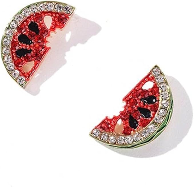 Sequoia Γυναικεία Υποαλεργικά σκουλαρίκια σε σχήμα Καρπούζι  Καρπούζι με Σμάλτο και Ζιρκόν ER-0027