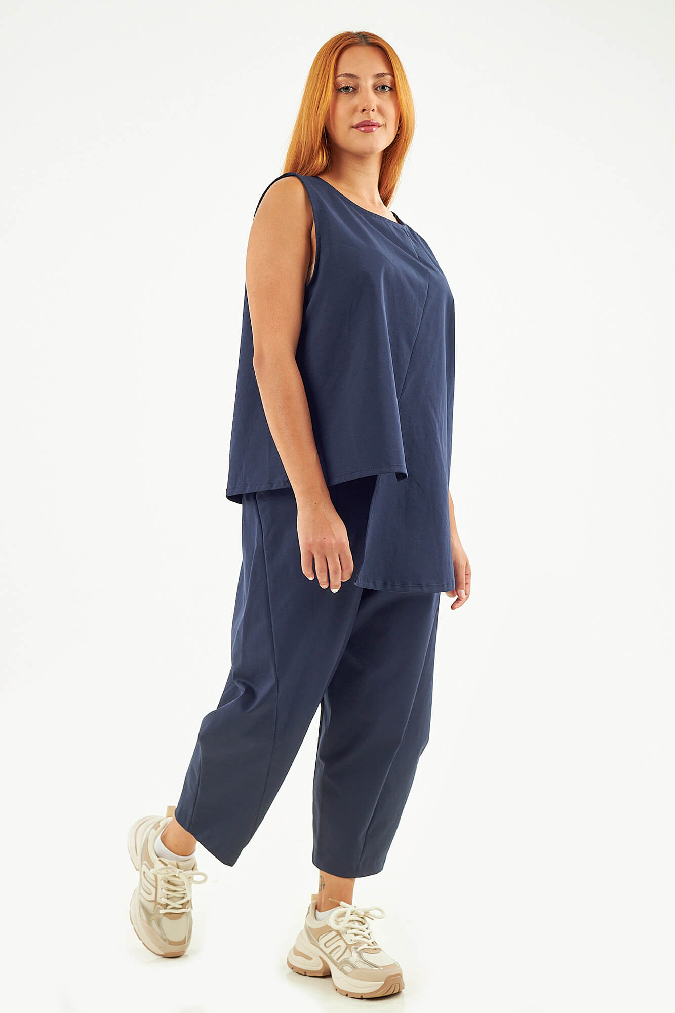 Sequoia Μοντέρνο Γυναικείο Oversize Σετ Ασύμμετρη Αμάνικη Μπλούζα με Παντελόνι 33-41096 Μπλε Sequoia Μοντέρνο Γυναικείο Oversize Σετ Ασύμμετρη Αμάνικη Μπλούζα με Παντελόνι 33-41096 Μπλε