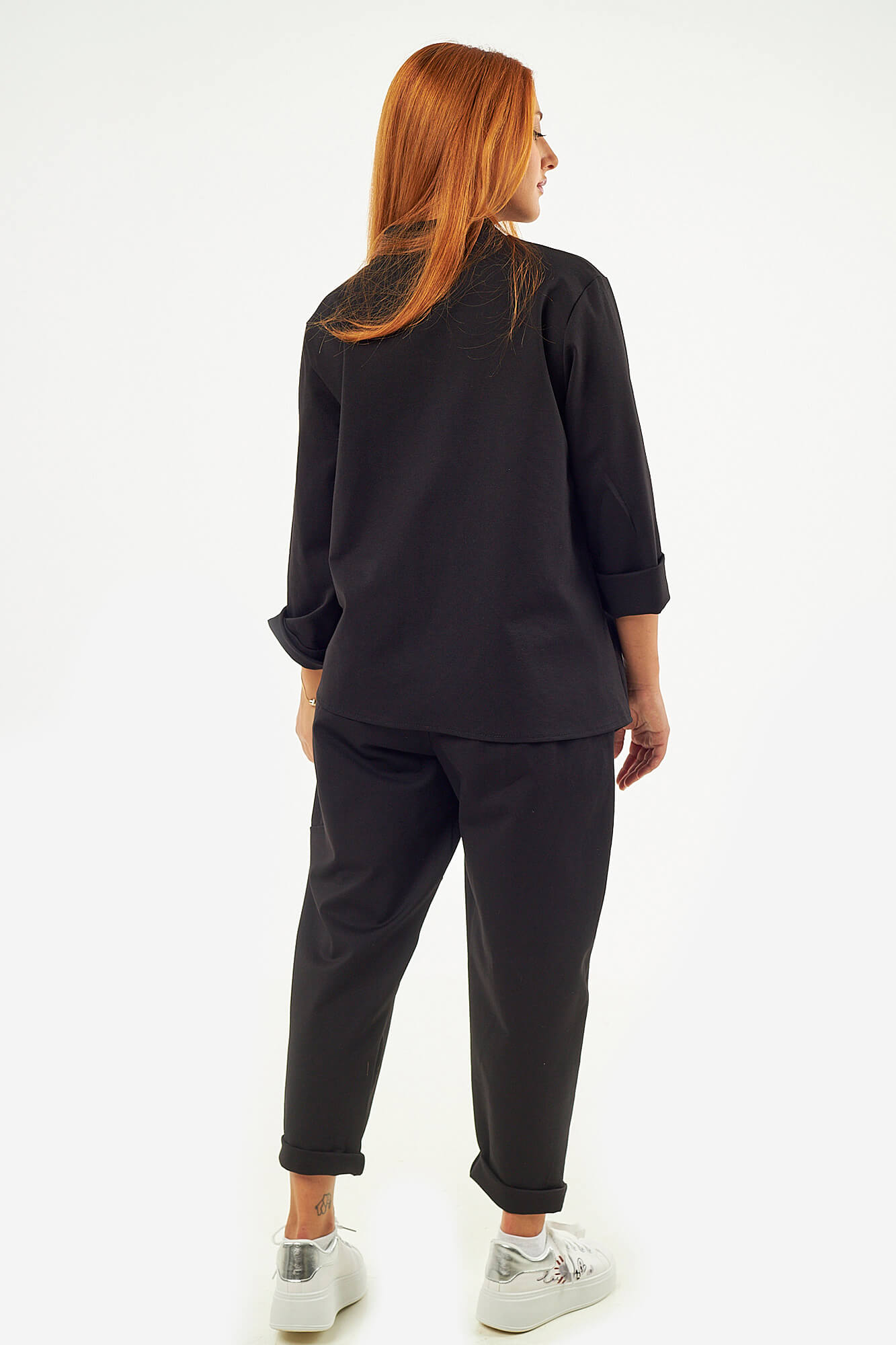 Sequoia Μοντέρνο Γυναικείο Oversize Σετ Γιλέκο με Παντελόνι 33-41426 Μαύρο