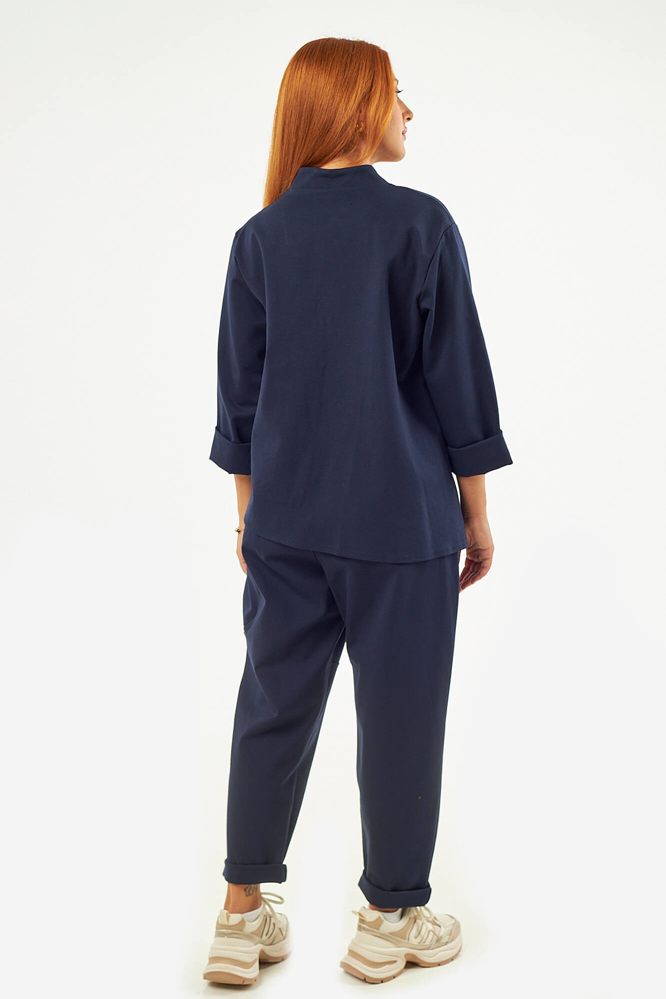 Sequoia Μοντέρνο Γυναικείο Oversize Σετ Γιλέκο με Παντελόνι 33-41426 Μπλε