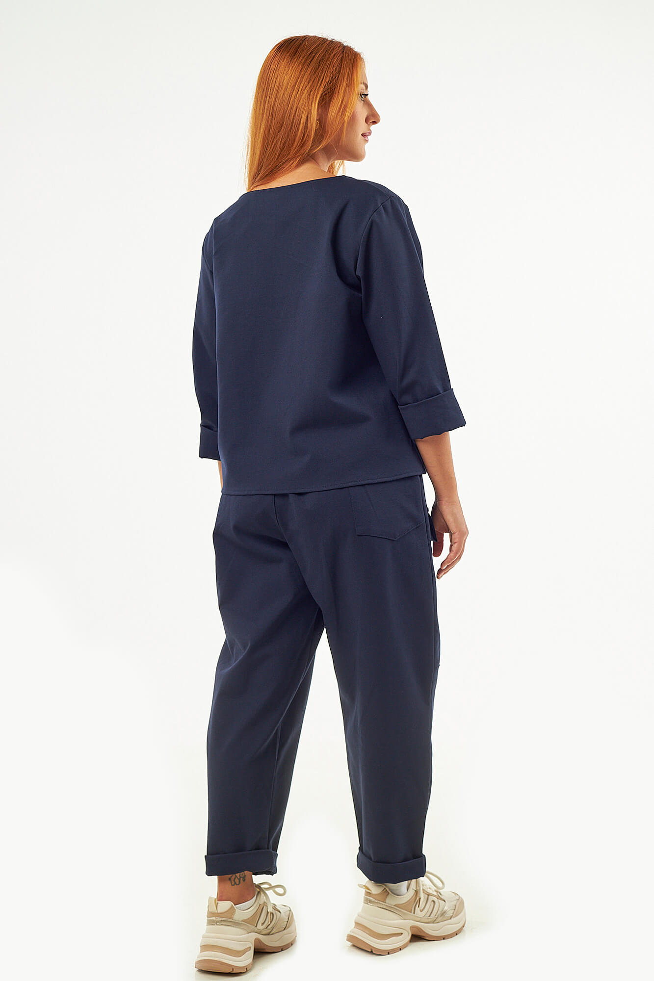 Sequoia Μοντέρνο Γυναικείο Oversize Σετ Μπλούζα με Παντελόνι 33-41435 Μπλε