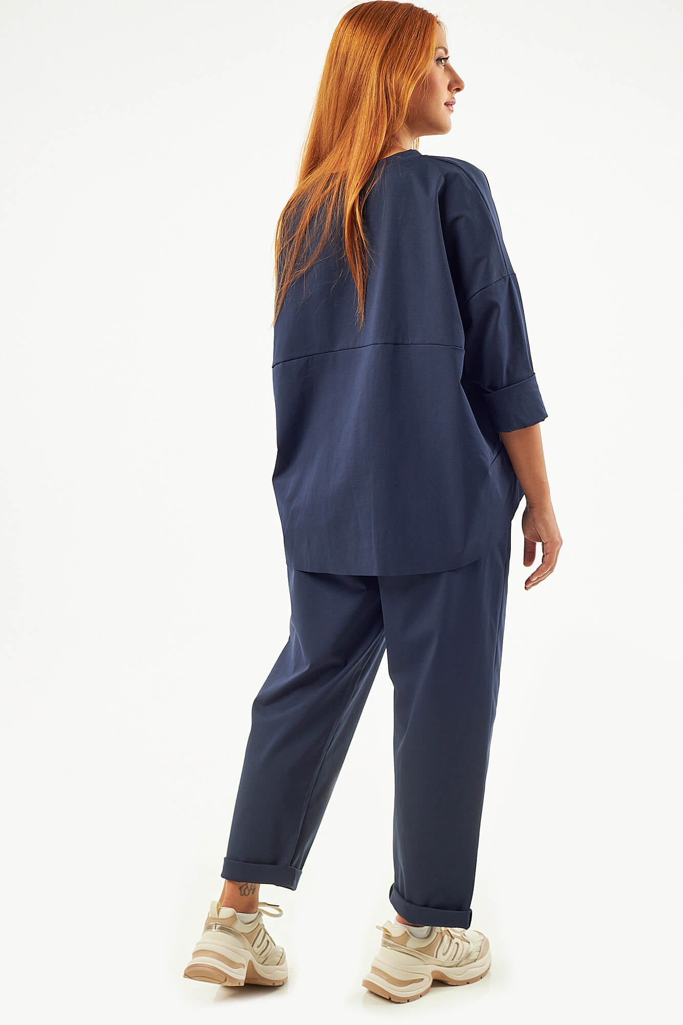 Sequoia Μοντέρνο Γυναικείο Oversize Σετ Μπλούζα με αποσπώμενη καρφίτσα και Παντελόνι 33-41645 Μπορντό