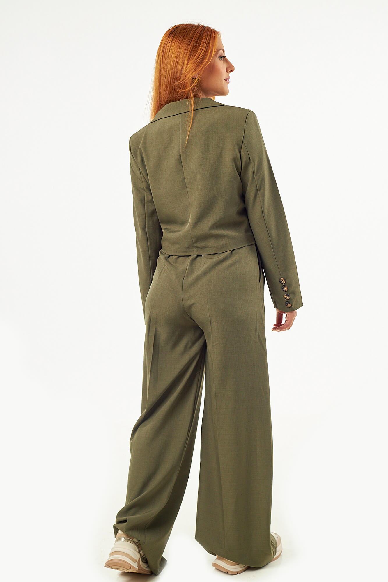 Sequoia Μοντέρνο Γυναικείο Oversize Σετ Σακάκι με Παντελόνι 33-50992 Χακί Sequoia Μοντέρνο Γυναικείο Oversize Σετ Σακάκι με Παντελόνι 33-50992 Χακί