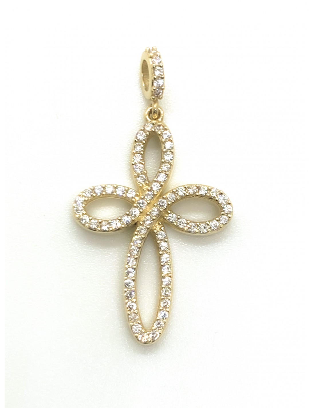 Sequoia Σταυρός Silver 925 με πέτρες SXY001790 Χρυσό