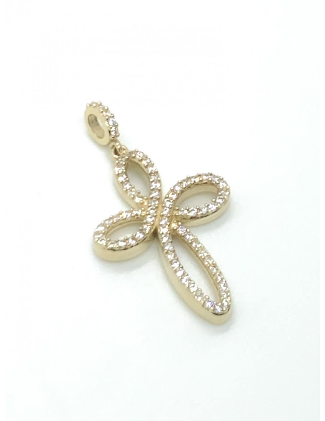 Sequoia Σταυρός Silver 925 με πέτρες SXY001790 Χρυσό