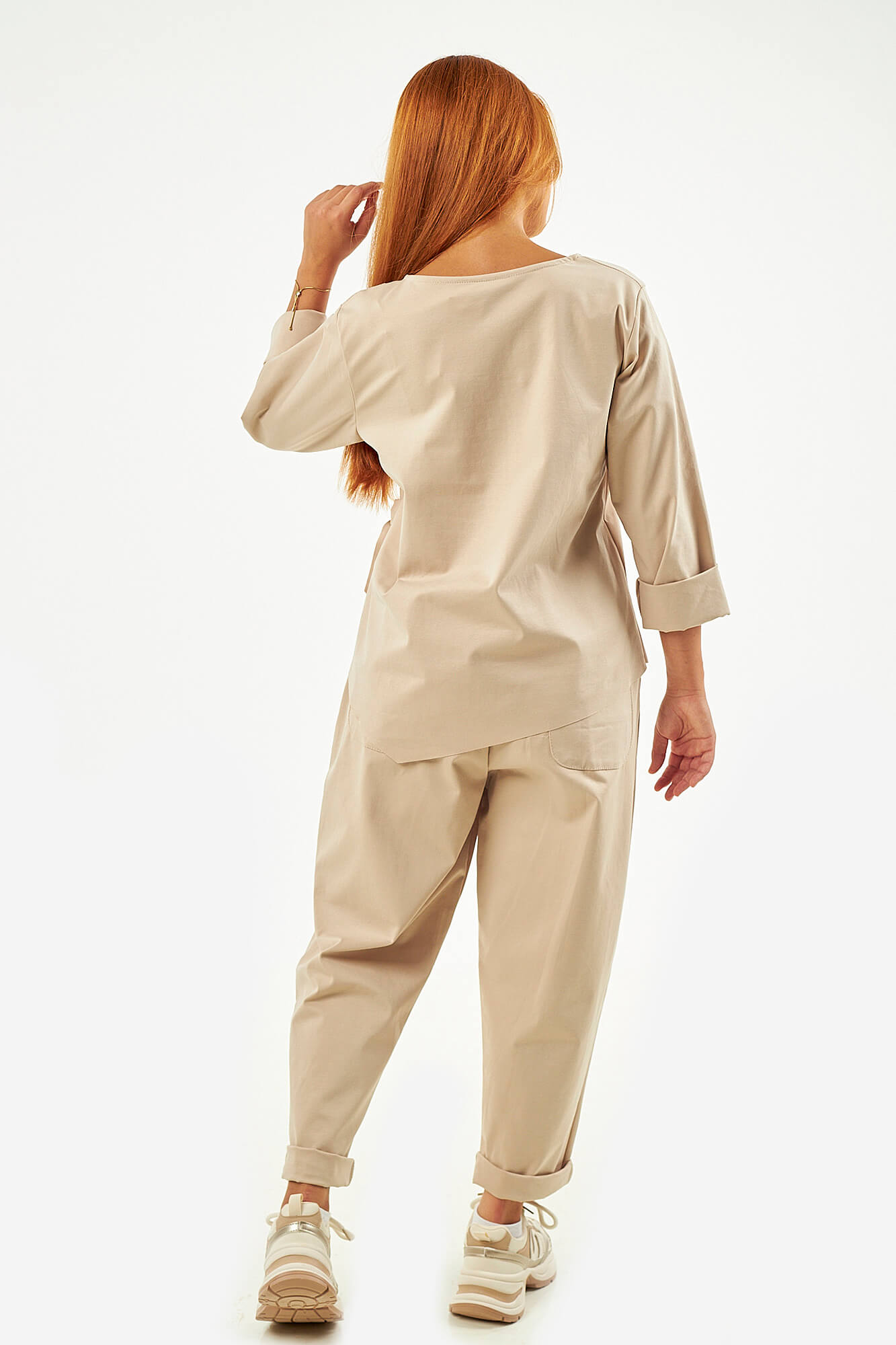 Sequoia Σύγχρονο Γυναικείο Oversize Σετ με Δέσιμο 33-9958 Μπεζ Sequoia Σύγχρονο Γυναικείο Oversize Σετ με Δέσιμο 33-9958 Μπεζ