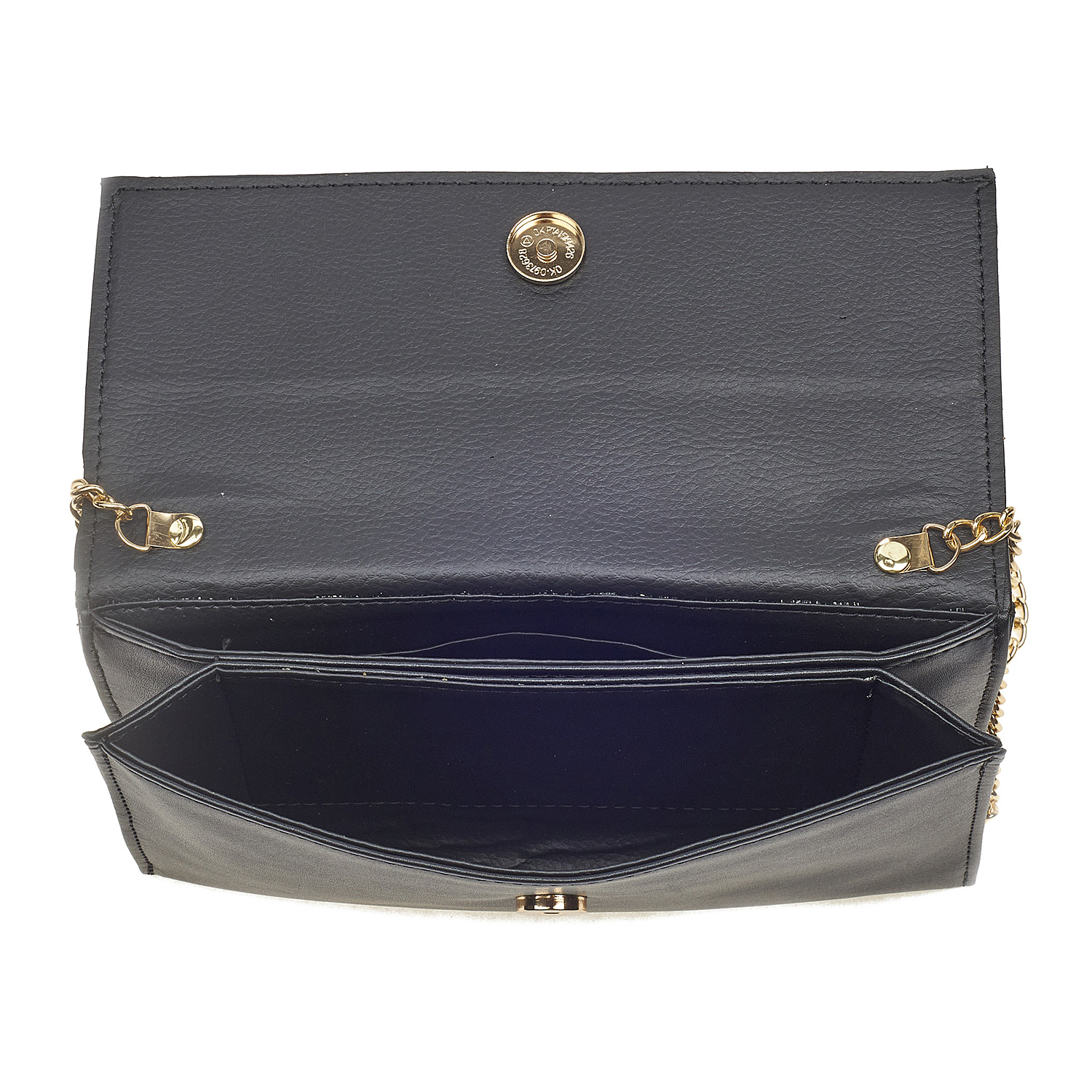 Sequoia Γυναικεία Τσάντα Χιαστί – Φάκελος με Χρυσή Αλυσίδα V-113PU Valencia Μαύρο