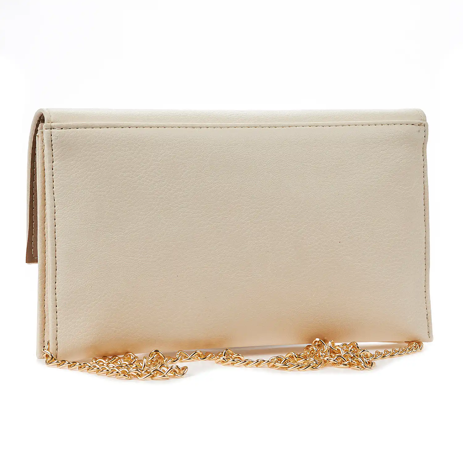 Sequoia Γυναικεία Τσάντα Χιαστί - Φάκελος με Χρυσή Αλυσίδα V-113PU Valencia Μπεζ