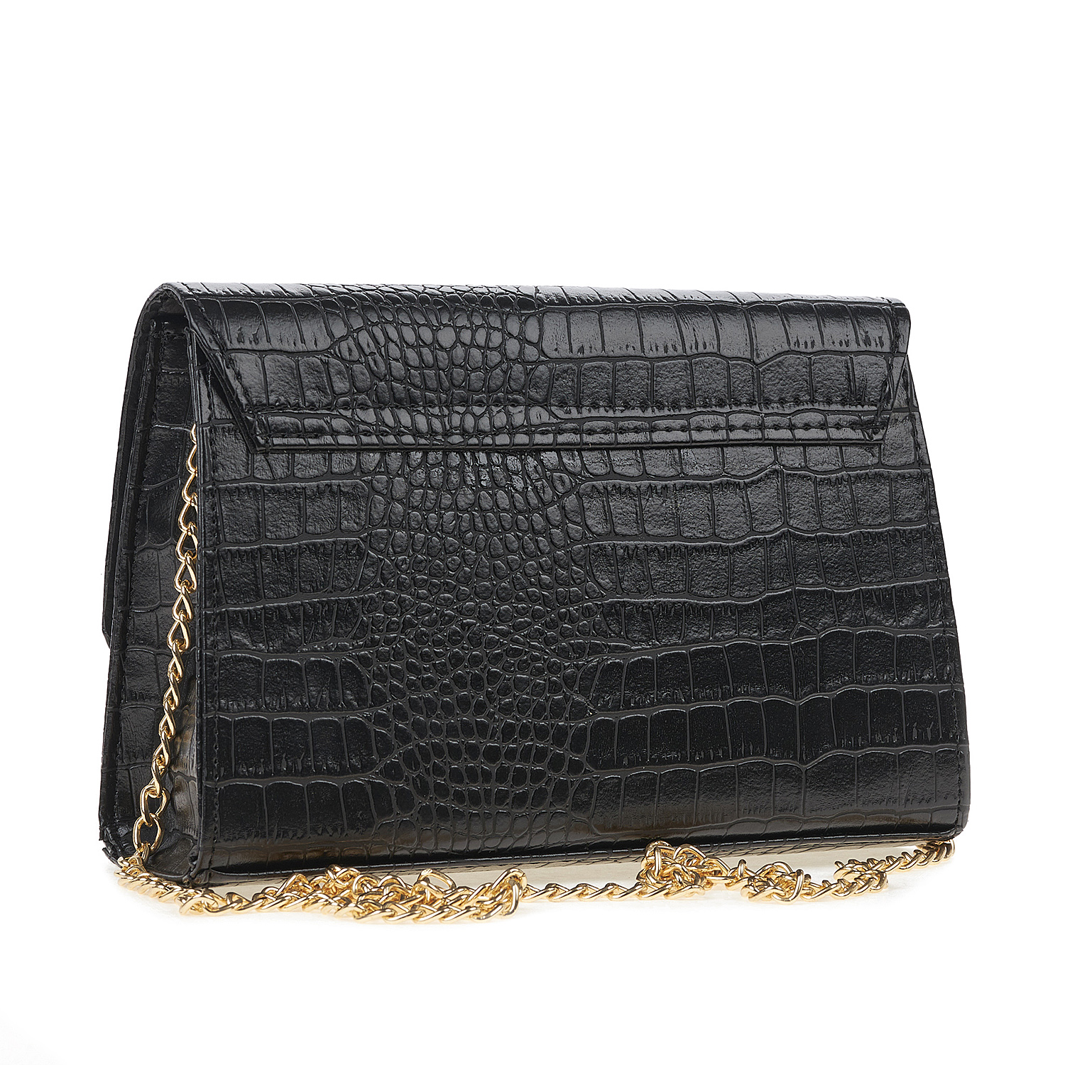 Sequoia Γυναικεία Τσάντα Χιαστί με Ανάγλυφο Μοτίβο Ιγκουάνα και Χρυσή Αλυσίδα V-142IG Μπεζ