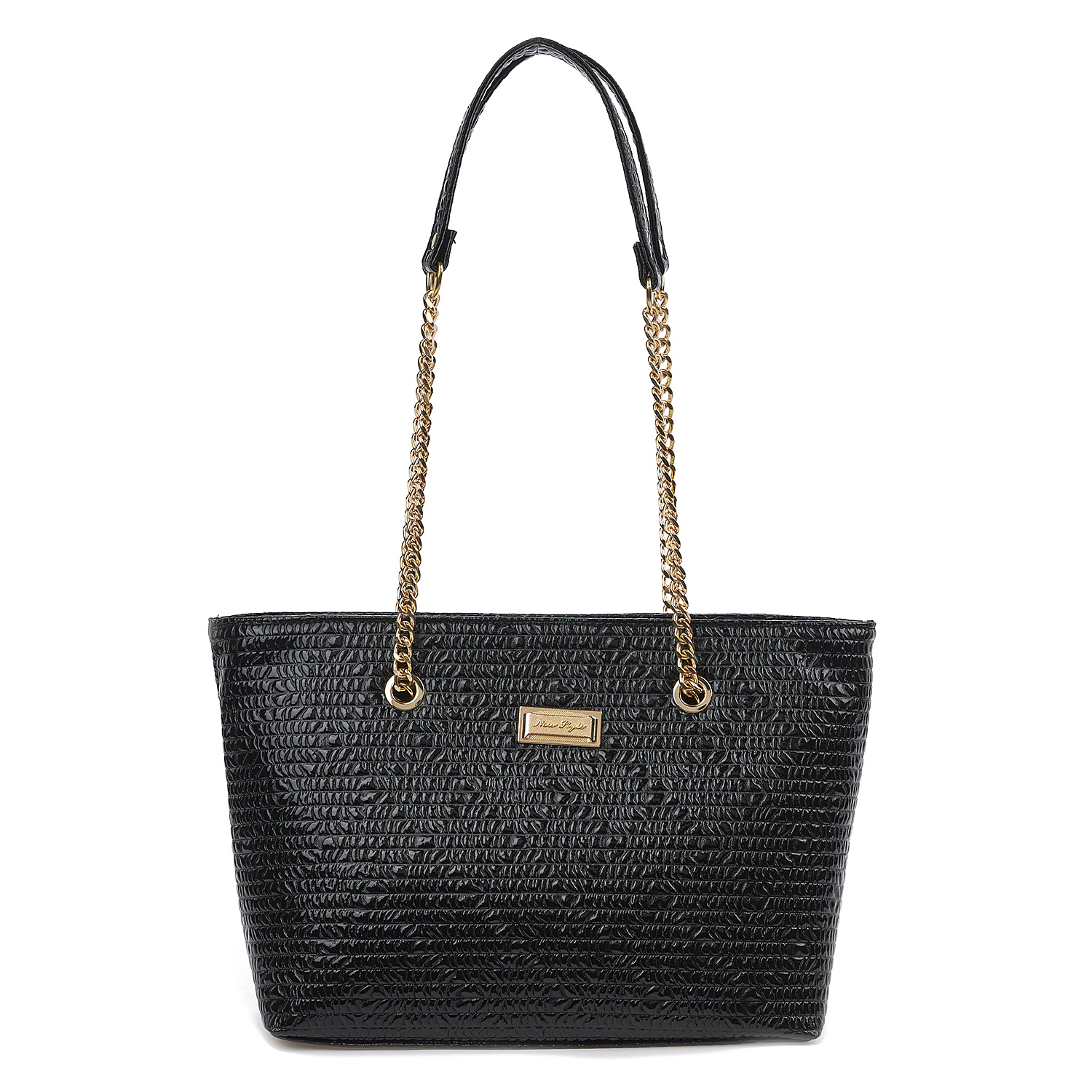 Sequoia Γυναικεία Τσάντα Ώμου (μεσαία) με Ανάγλυφο Μοτίβο και Χρυσή Αλυσίδα V-832BU Μαύρο Sequoia Γυναικεία Τσάντα Ώμου (μεσαία) με Ανάγλυφο Μοτίβο και Χρυσή Αλυσίδα V-832BU Μαύρο