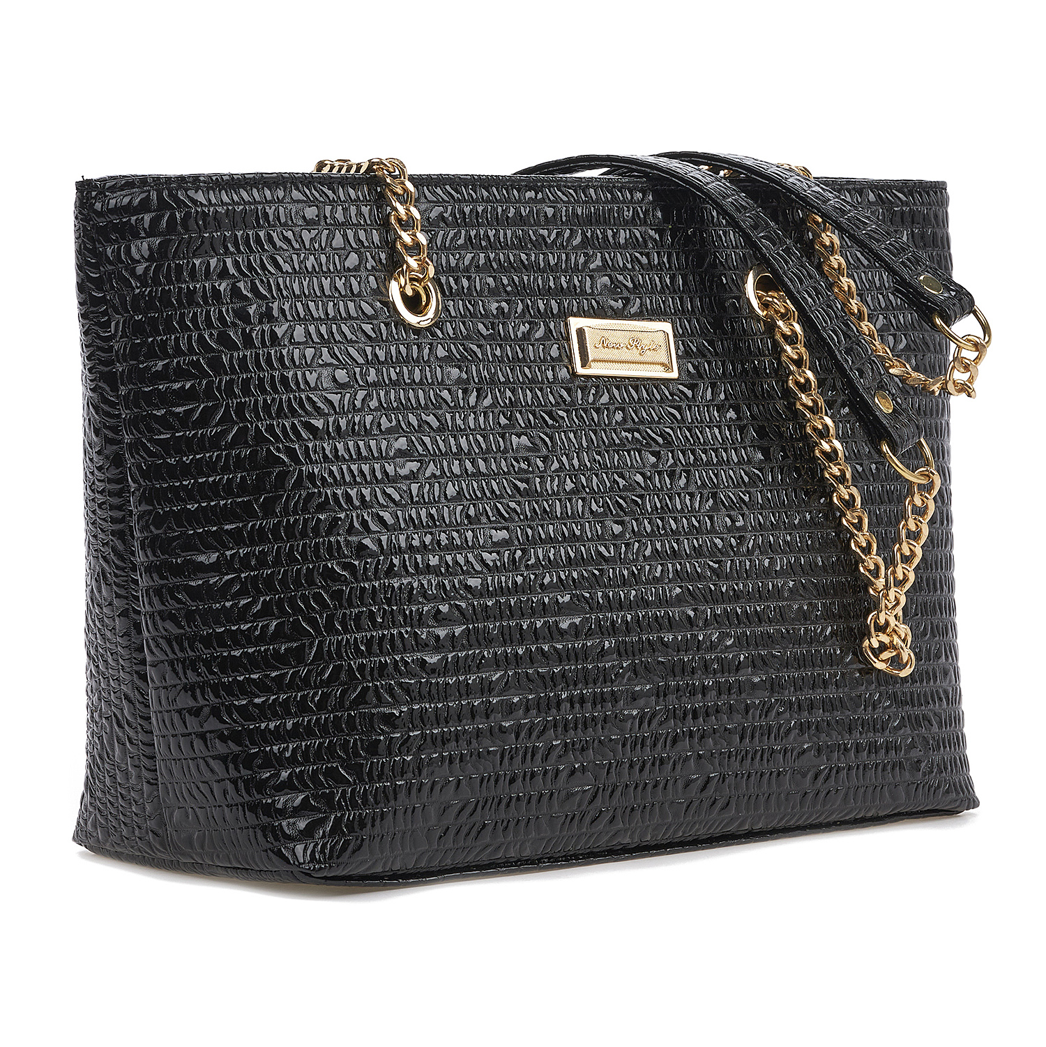 Sequoia Γυναικεία Τσάντα Ώμου (μεσαία) με Ανάγλυφο Μοτίβο και Χρυσή Αλυσίδα V-832BU Μαύρο Sequoia Γυναικεία Τσάντα Ώμου (μεσαία) με Ανάγλυφο Μοτίβο και Χρυσή Αλυσίδα V-832BU Μαύρο