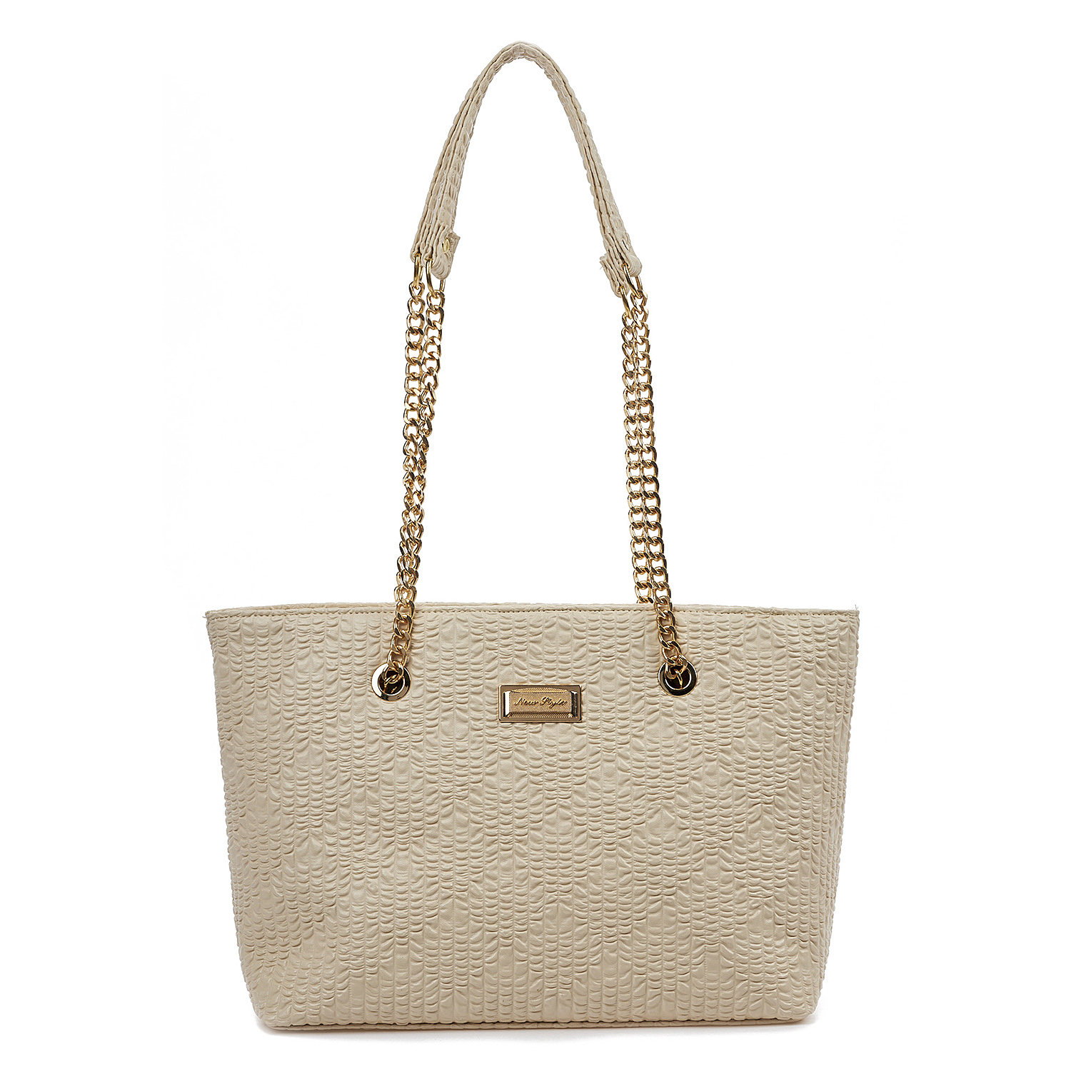 Sequoia Γυναικεία Τσάντα Ώμου (μεσαία) με Ανάγλυφο Μοτίβο και Χρυσή Αλυσίδα V-832BU Μπεζ Sequoia Γυναικεία Τσάντα Ώμου (μεσαία) με Ανάγλυφο Μοτίβο και Χρυσή Αλυσίδα V-832BU Μπεζ