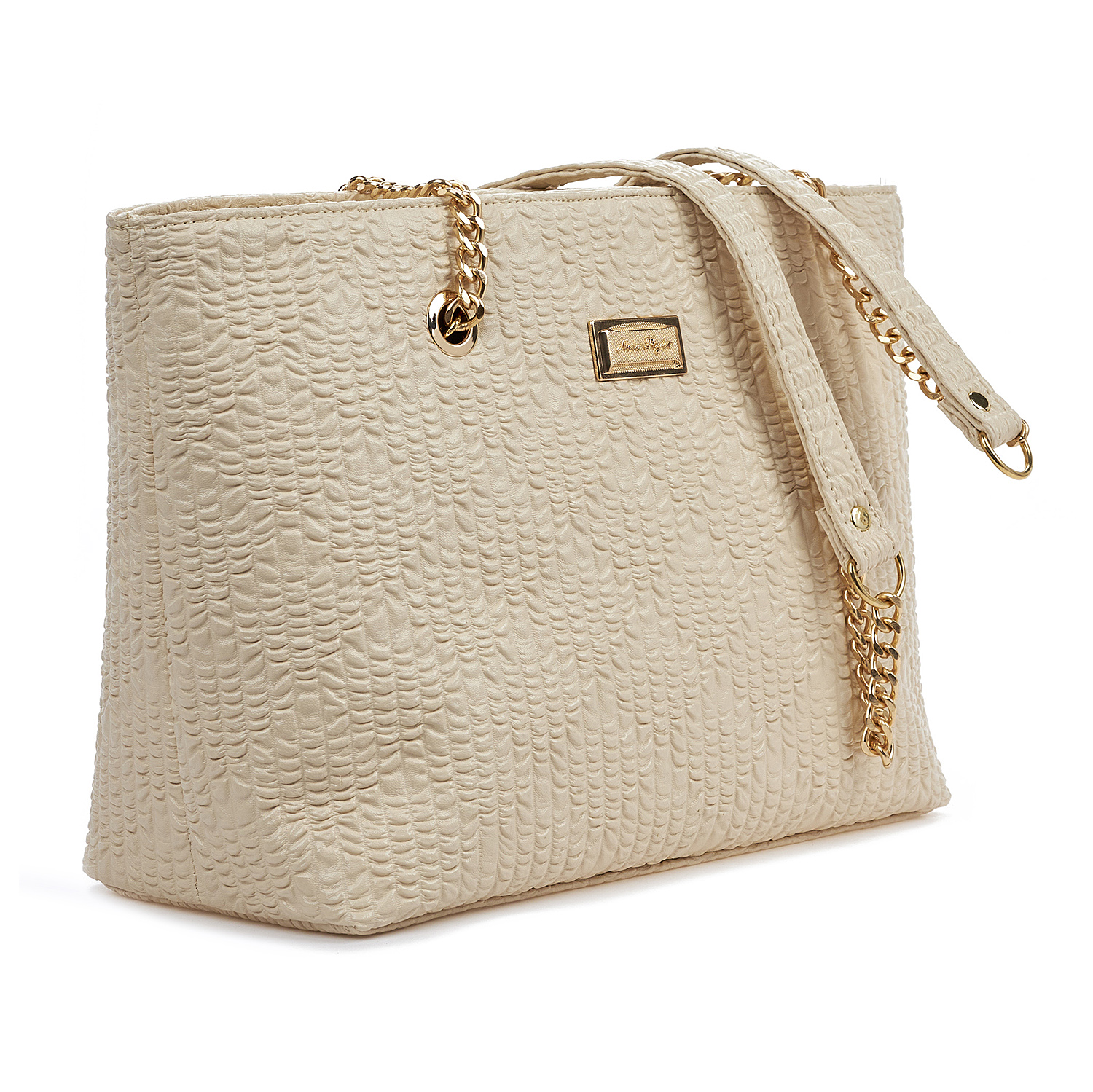Sequoia Γυναικεία Τσάντα Ώμου (μεσαία) με Ανάγλυφο Μοτίβο και Χρυσή Αλυσίδα V-832BU Μπεζ Sequoia Γυναικεία Τσάντα Ώμου (μεσαία) με Ανάγλυφο Μοτίβο και Χρυσή Αλυσίδα V-832BU Μπεζ