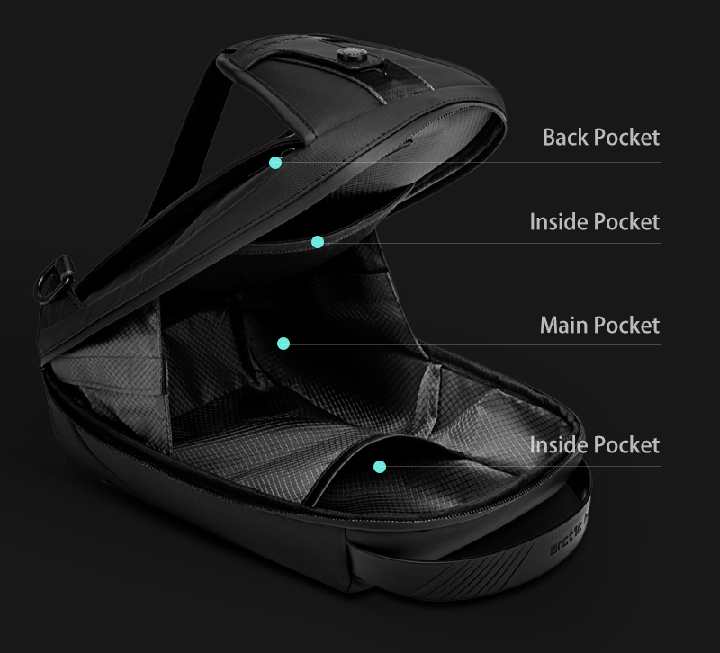 ARCTIC HUNTER τσάντα Crossbody XB00121, 5.5L, μαύρη