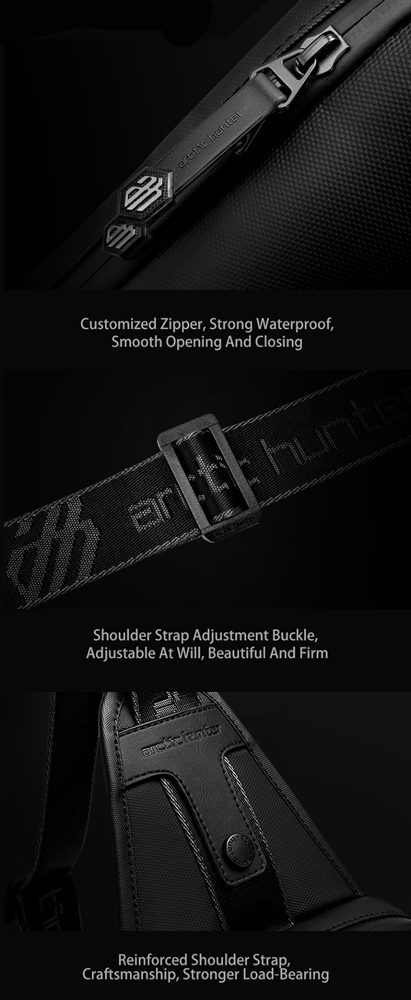 ARCTIC HUNTER τσάντα Crossbody XB00121, 5.5L, μαύρη