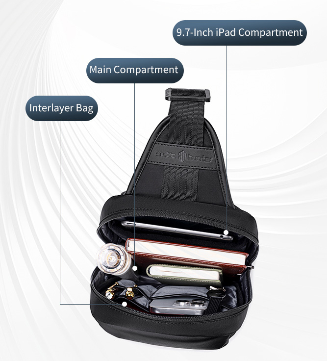 ARCTIC HUNTER τσάντα Crossbody XB00829, 3L, μαύρη