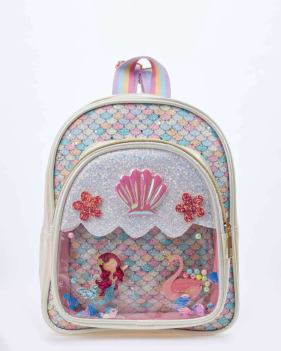 Παιδικό Σακίδιο Πλάτης  – Γοργόνα, Κύκνος & Κοχύλι XK-10004 IVORY