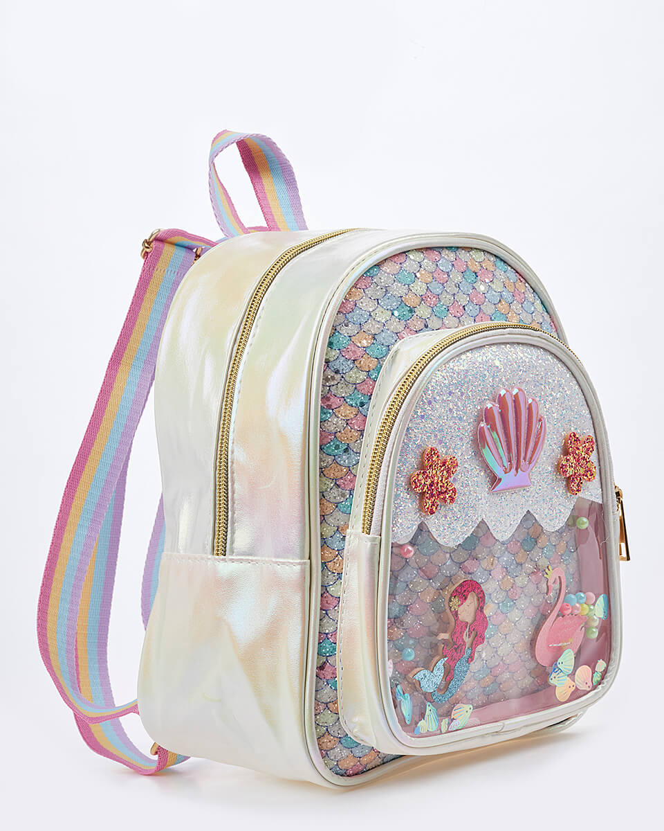 Παιδικό Σακίδιο Πλάτης  – Γοργόνα, Κύκνος & Κοχύλι XK-10004 IVORY