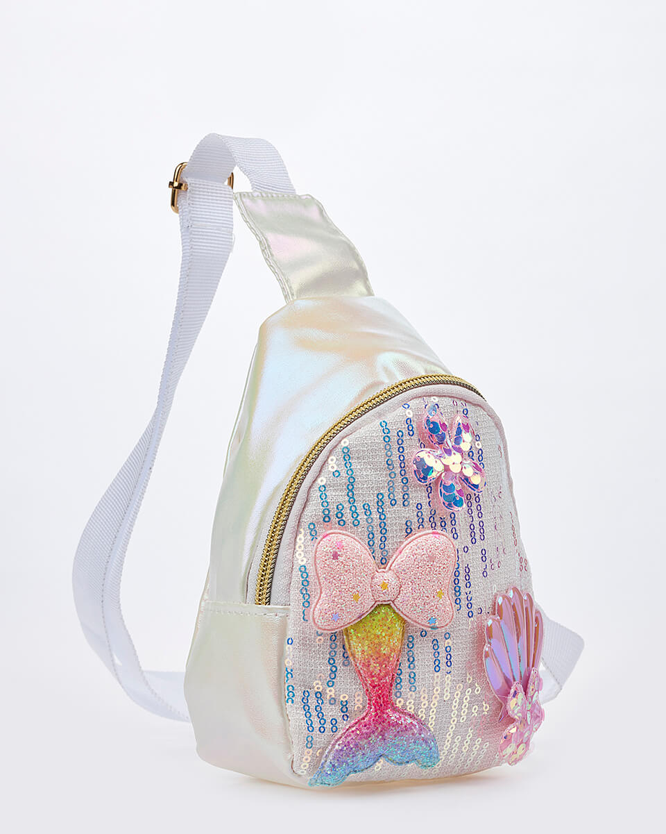 Παιδικό Χιαστί Τσαντάκι Γοργόνα & Κοχύλι XK-10008 IVORY