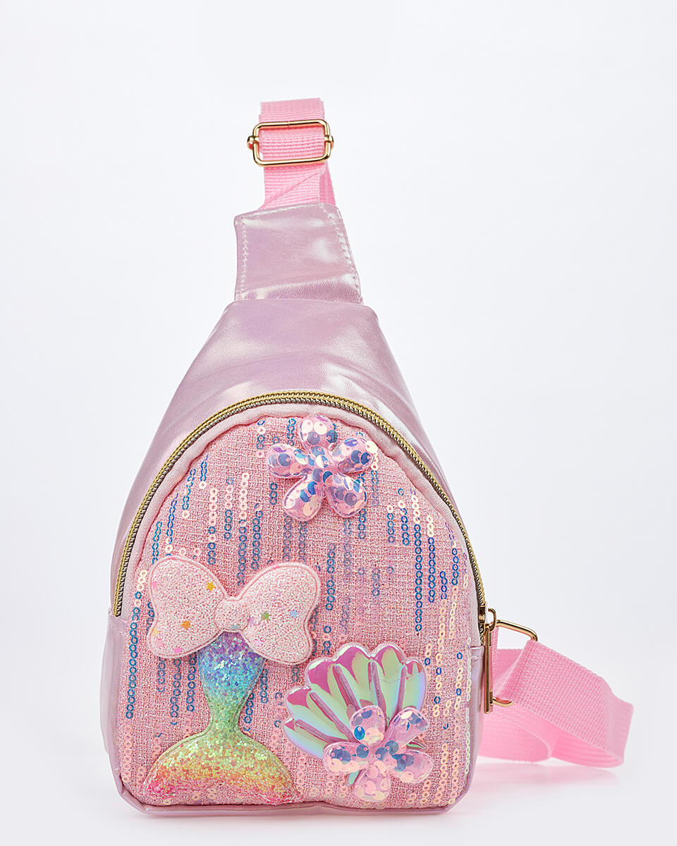 Παιδικό Χιαστί Τσαντάκι Γοργόνα & Κοχύλι XK-10008 PINK