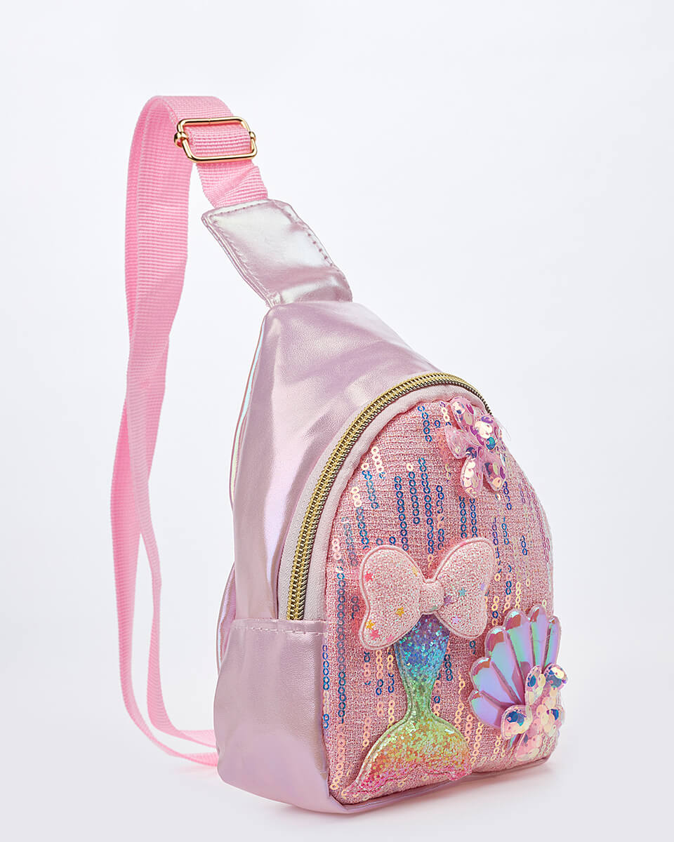 Παιδικό Χιαστί Τσαντάκι Γοργόνα & Κοχύλι XK-10008 PINK