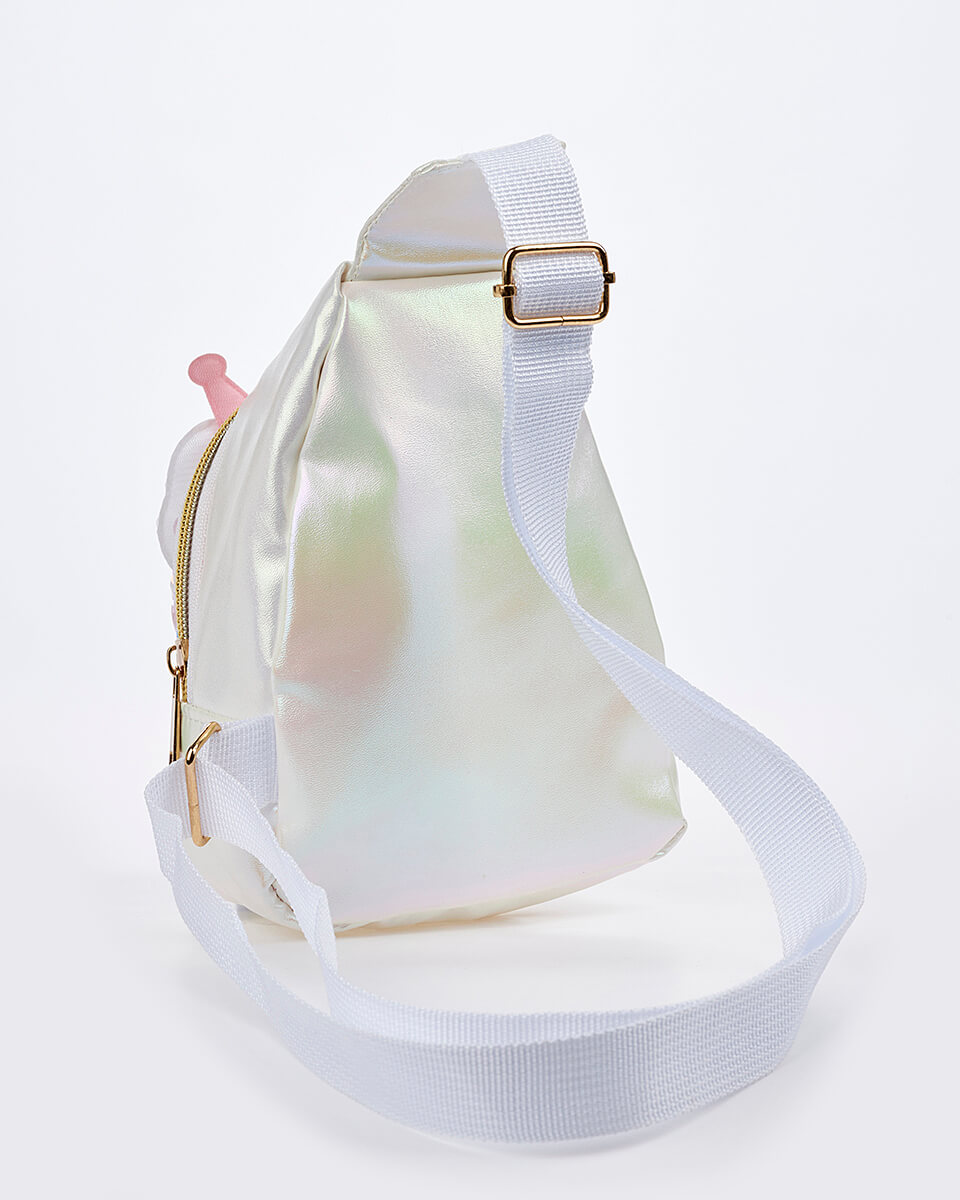 Παιδική Τσάντα Χιαστί Γοργόνα με Κορώνα & Φιόγκο XK-10009 IVORY