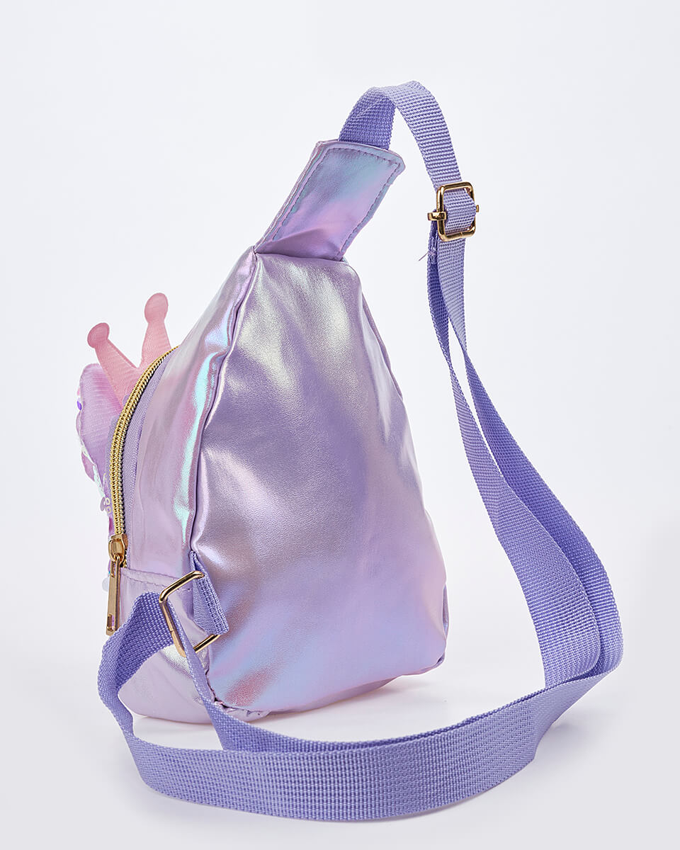 Παιδική Τσάντα Χιαστί Γοργόνα με Κορώνα & Φιόγκο XK-10009 LILAC