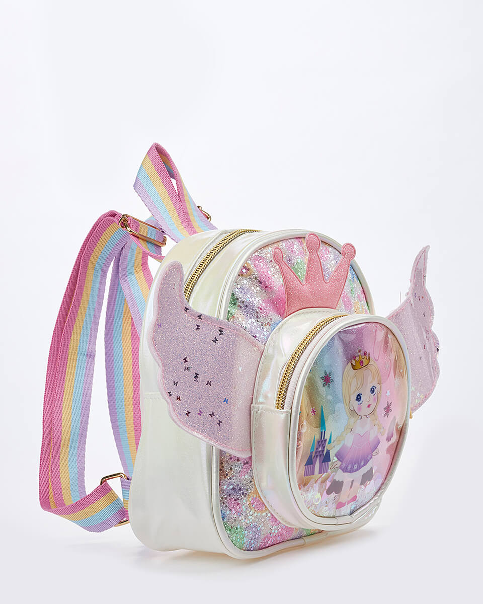 Παιδικό Σακίδιο Πλάτης Πριγκίπισσα με Φτερά & Γκλίτερ XK-9997 IVORY