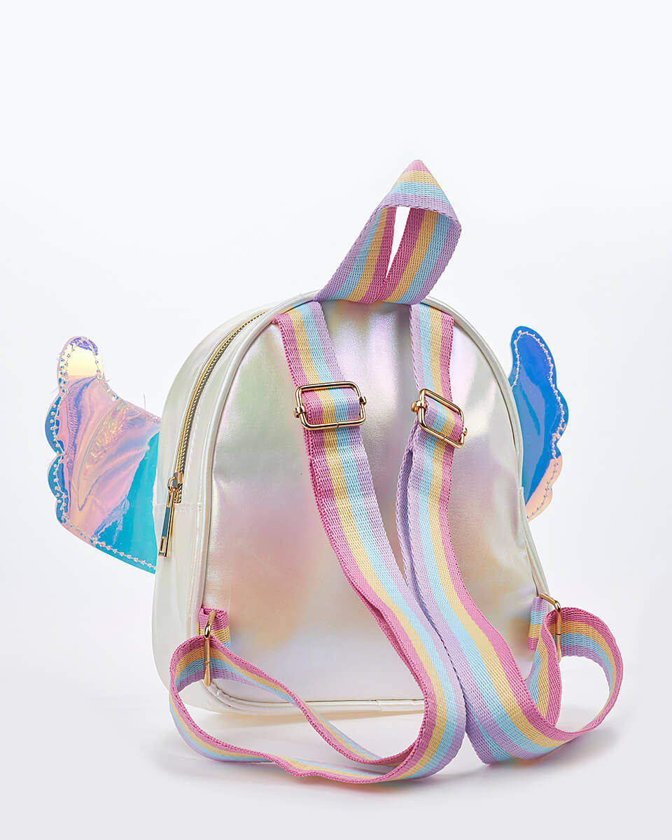 Παιδικό Σακίδιο Πλάτης Πριγκίπισσα με Φτερά & Γκλίτερ XK-9997 IVORY