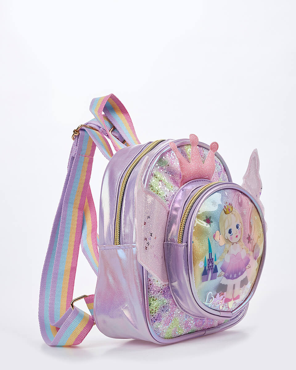 Παιδικό Σακίδιο Πλάτης Πριγκίπισσα με Φτερά & Γκλίτερ XK-9997 LILAC