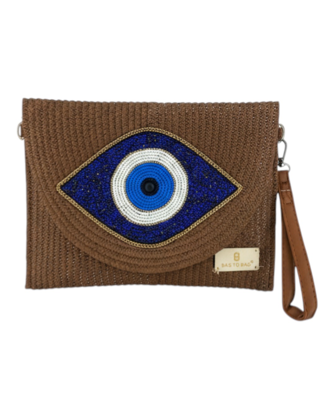 Ψάθινη τσάντα χειρός XY-2618 – Καφέ