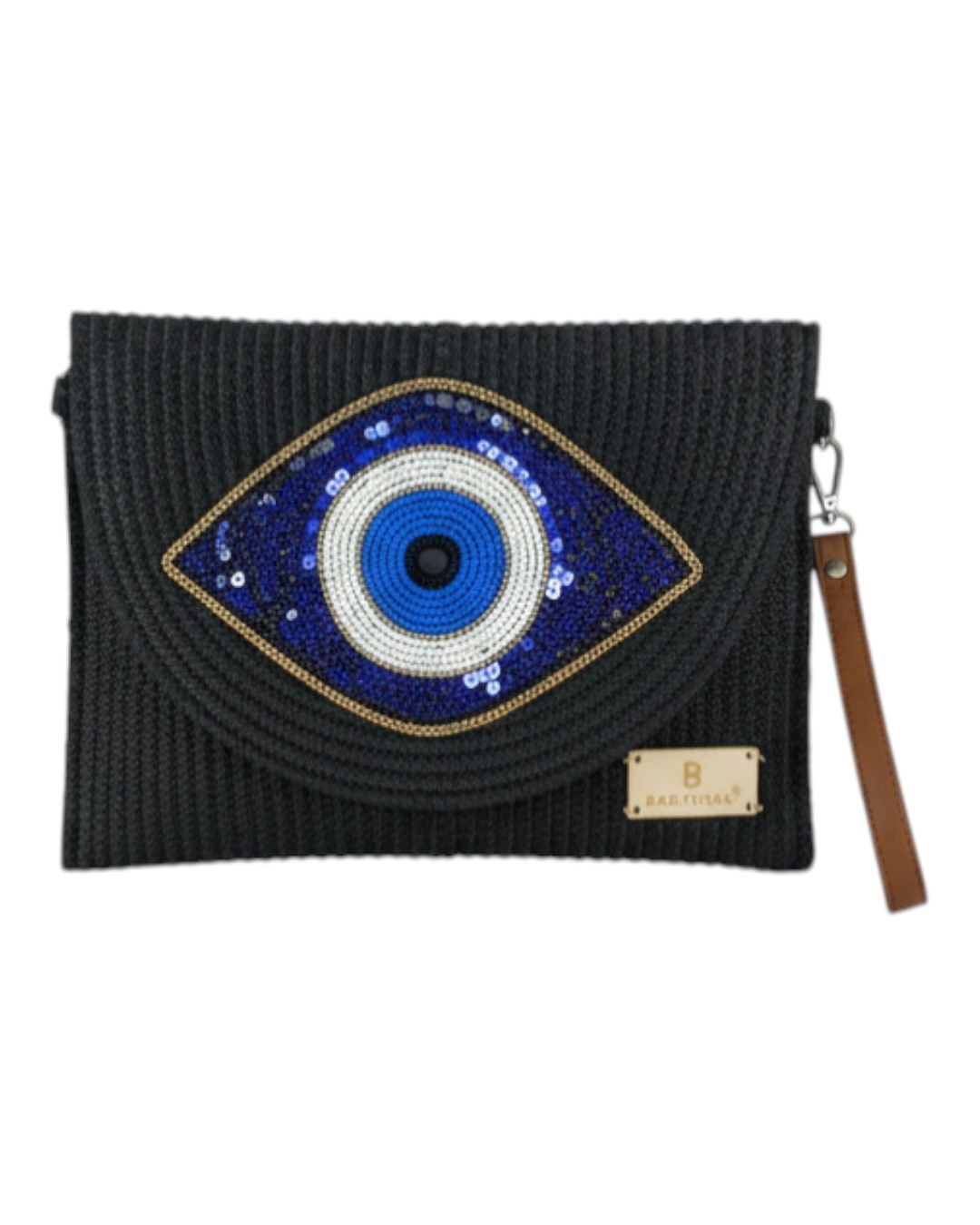 Ψάθινη τσάντα χειρός XY-2618 – Μαύρο