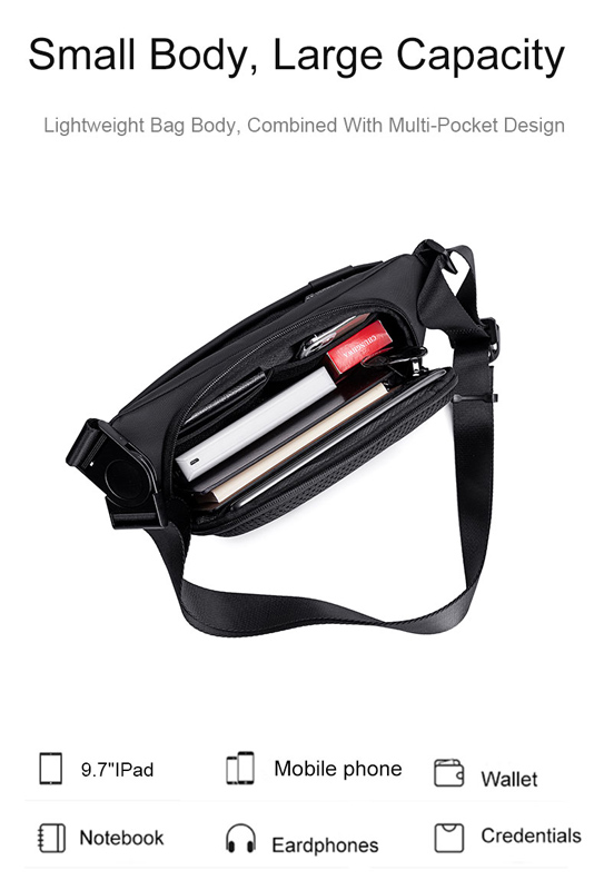 ARCTIC HUNTER τσάντα Crossbody Y00561 με θήκη tablet, 4L, μαύρη